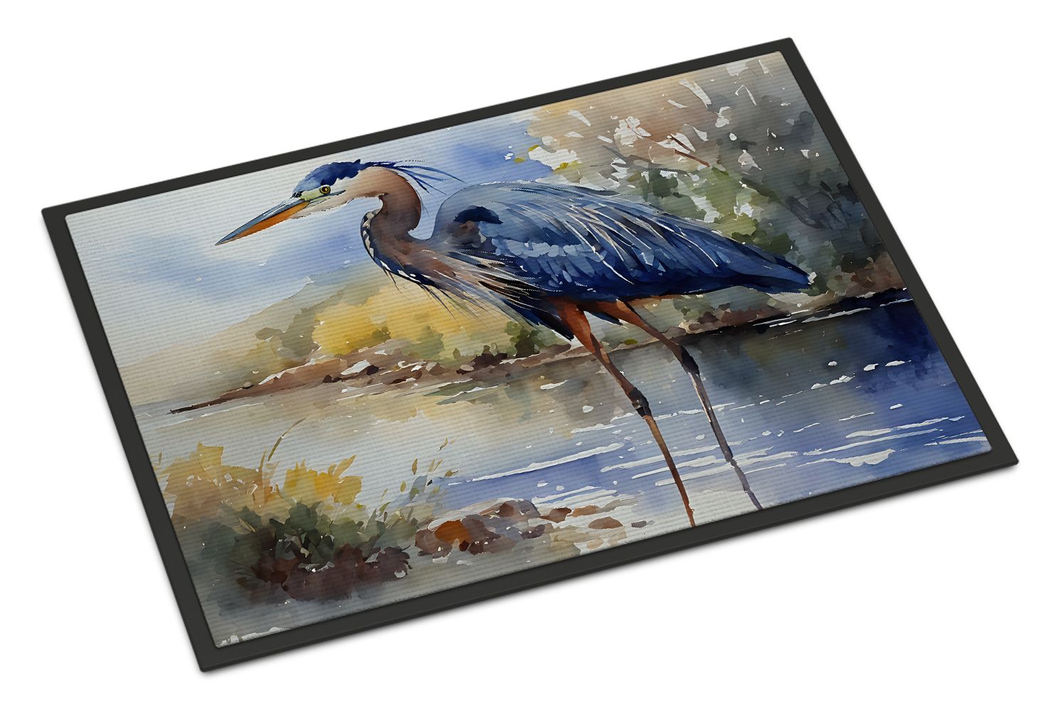 Blue Heron Doormat Front Door Mat Indoor Outdoor Rugs for Entryway, Non Slip Washable Low Pile, 24H X 36W