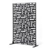 Metal Privacy Screen, 47" W x 76" H, Outdoor Privacy Screens 3-Panel, Freestanding Outdoor Divider with Stand, Decorative Garden Steel Privacy Fence f
