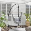 Arch-Based Hammock Stand, Sturdy Iron Construction for Both Indoor & Outdoor Settings, Jet Black|