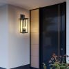 1-Pack 22.0" Outdoor Wall Lantern with Dusk to Dawn Sensor, Matte Black Finish, Clear Glass Panels, Weatherproof Exterior Light for Porch, Patio