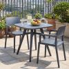 Square Outdoor Dining Table All-Weather Plastic Patio Bistro Table for 4