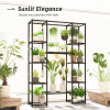 Plant Stand Metal Outdoor Indoor Tall Large Plant Shelf Hanging Plant Stand Waterproof Black Plant Rack Flower Holder for Living Room Patio Balcony Ga