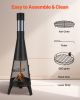 VEVOR Chiminea, 20 Inch Outdoor Wood Burning Firepit, Conical Fireplace for BBQ & Warming, Outside Wooden Fire Pit with Grill Mesh