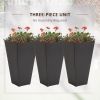 28ft Tall Plastic Planters, Set of 3, Flower Pot, anti-crack, fade-resistant, square shape with a matte surface, Outdoor & Indoor, for lawns, patios