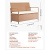 Outdoor Storage Bench, 2-Person PE Rattan Storage Bench, 70 Gal Deck Box with Cushion, Supports up to 265 lbs, Weatherproof Outdoor Seating & Porch De