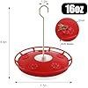 2 Pack 16 oz Plastic Disc Hummingbird Feeders for Outdoors Hanging, Leak-Resistant Nectar Feeder with 5 Ports, Wide Mouth Easy Clean & Refill, Built-i
