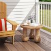 24" Round Mahogany Accent Table - Solid Wood, 110lbs Capacity, Indoor/Outdoor Use, Natural