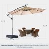 10ft Offset Hanging Patio Umbrella with 32 LED Lights and Easy Tilt Adjustment, Market Outdoor Umbrella Shade for Backyard, Poolside, Beach and Garden