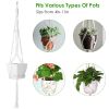 4 PCS Heavy Duty Hanging Plant Holder Natural Cotton Rope Planter Basket with Hanging Ring,Eco-Friendly Hanging Planter Basket Durable Cotton Rope Pla
