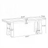 55 Inch Solid Wood Bench Farmhouse Style Shoe Entryway Bench for Living Room Decorative Furniture in Natural Wood Finish