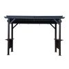 6.5x12FT Hardtop Grill Gazebo, Outdoor BBQ Gazebo with 2 Side Shelves and Sloping Galvanized Steel Roof