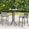 3 Piece Bar Height Outdoor Bistro Set for 2, Charcoal Gray