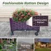 Plastic Rolling Raised Garden Bed, Planter Boxes with Wheels Mobile Planters for Outdoor Indoor Plants Elevated Garden Boxes Plant pots for Flowers
