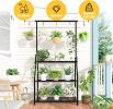 Plant Stand Indoor Outdoor, Heavy Duty Metal 3 Tiered Hanging Plant Shelf for Multiple Flower Planter Holder Tall Large Rack for Living Room Garden Ba