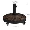 20.5" Round Parasol Base Resin Patio Umbrella Base Garden Parasol Holder Outdoor Offset Weight Stand with Wheels Bronze