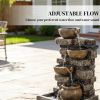 Rustic Brown Outdoor Fountain, Garden Fountain with LED Lights
