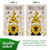 Garden Flag Welcome Bee Gnome with Sunflower 12x18 inch Blockout Fabric Double Sided