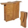 Outdoor Bar Set Brown Solid Teak Wood Medium Foldable