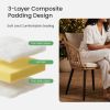 3 Piece Outdoor Patio Furniture Set, Wicker Bistro Chairs with Glass Top Table for Apartment Balcony, Small Backyard, Porch and Deck, Beige