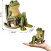 Frog Garden Statue Gifts Hose Decorations Fairy Garden Accessories Outdoor Lights Solar Garden Frog Decor Art Housewarming Gift for Patio,Yard,Lawn Or