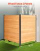 Wood Privacy Fence, 38" W x 42" L, 2 Panel Solid Air Conditioner Fence Screen, Pool Equipment Enclosure with Metal Stakes, Easy DIY Installation, Outd