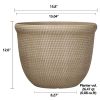 Tatum 100% Recycled Resin Planter, Khaki Chino, 15.8in x 15.8in x 12in
