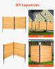 Wood Privacy Fence, 38" W x 42" L, 2 Panel Solid Air Conditioner Fence Screen, Pool Equipment Enclosure with Metal Stakes, Easy DIY Installation, Outd