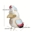 3 Pcs Funny Chicken Fence Decor Statues, Fun Design, Resin Made with Waterproof Function, Ideal as Kids' Gifts, Also Perfect for Yard, Garden & Balcon