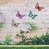 Metal Butterfly Wall Art Outdoor Decor - 4 Pack 9.8in Butterflies Wall Sculpture Hanging Decor for Outdoor and Indoor, Balcony Yard Patio Fence Garden