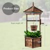 1PC Rustic Wooden Wishing Well with Adjustable Hanging Bucket
