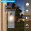 20"(H) Set of 2 Modern Outdoor Wall Lanterns with Black Metal Frame and Clear Glass, Ambient Light Sensors,Weatherproof Wall Sconces for Porch, Garage