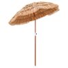 6 Feet Thatched Patio Umbrella with Tilt Design and Carrying Bag 8 metal ribs for garden, patio, terrace, poolside