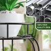 Plant Stand Indoor: 2 Tier Tall Metal Rust-Proof Iron Flower Stands for Garden, Patio,Living Room Balcony and Corner, Indoor and Outdoor-Black