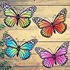Metal Butterfly Wall Art Outdoor Decor - 4 Pack 9.8in Butterflies Wall Sculpture Hanging Decor for Outdoor and Indoor, Balcony Yard Patio Fence Garden