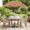 6 FT Thatched Beach Umbrella with Push Button Tilt Carrying Bag Set of 2