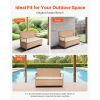 Outdoor Storage Bench, 2-Person PE Rattan Storage Bench, 70 Gal Deck Box with Cushion, Supports up to 265 lbs, Weatherproof Outdoor Seating & Porch De
