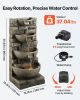 Outdoor Water Fountain 4-Tier Yard Fountain 35.63 in Block Stack Style