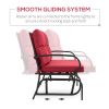 2-Person Outdoor Glider Chair, Patio Double Rocking Loveseat with Steel Frame and Cushions for Backyard, Garden and Porch, Red