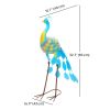 Peacock Garden Statue, 32.7" Standing Lawn Ornament, Steel Garden Decor Bird Statue with Stakes for Lawn Patio Backyard Decoration, Mixed Colour