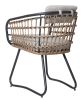 Outdoor Wicker Dining Chairs Set of 2, Patio Dining Chairs with Cushions, Rattan Dining Armchairs for Lawn, Garden, Poolside, Backyard, Porch, Beige