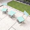 Direct Wicker 3-Piece Acacia Wood Patio Set â€“ 2 Outdoor Dining  Folding Chairs and Square Coffee Table, Portable Garden Bistro Set