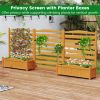 No-Dig Fir Wood Privacy Fence with Planter Boxes, 3-Panel AC Unit Screen for Outdoor Trash/Pool Equipment Concealment
