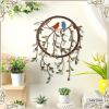 Metal Wall Art Bird on Tree Branch Silhouette with Drooping Vines Bird Art Decor Rustic Metal Spring Decor for Living Room Garden Porch Home Wall Hous