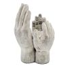 Set of 2 6x6x9" Accepting Hands Accent Cement Hand Decor