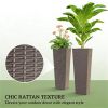 Outdoor plant flowerpot, plastic flowerpot, brown