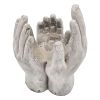 Set of 2 6x6x9" Accepting Hands Accent Cement Hand Decor