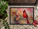 NEW Cardinal Doormat Front Door Mat Indoor Outdoor Rugs for Entryway, Non Slip Washable Low Pile, 18H X 27W