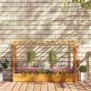 Wooden Raised Garden Bed with Trellis & Flat Roof, Open-Ended Base Planter Box for Climbing Plants/Vegetables/Flowers