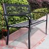 Outdoor Durable Steel Garden Bench - Black
