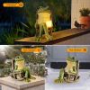 Frog Garden Statue Gifts Hose Decorations Fairy Garden Accessories Outdoor Lights Solar Garden Frog Decor Art Housewarming Gift for Patio,Yard,Lawn Or